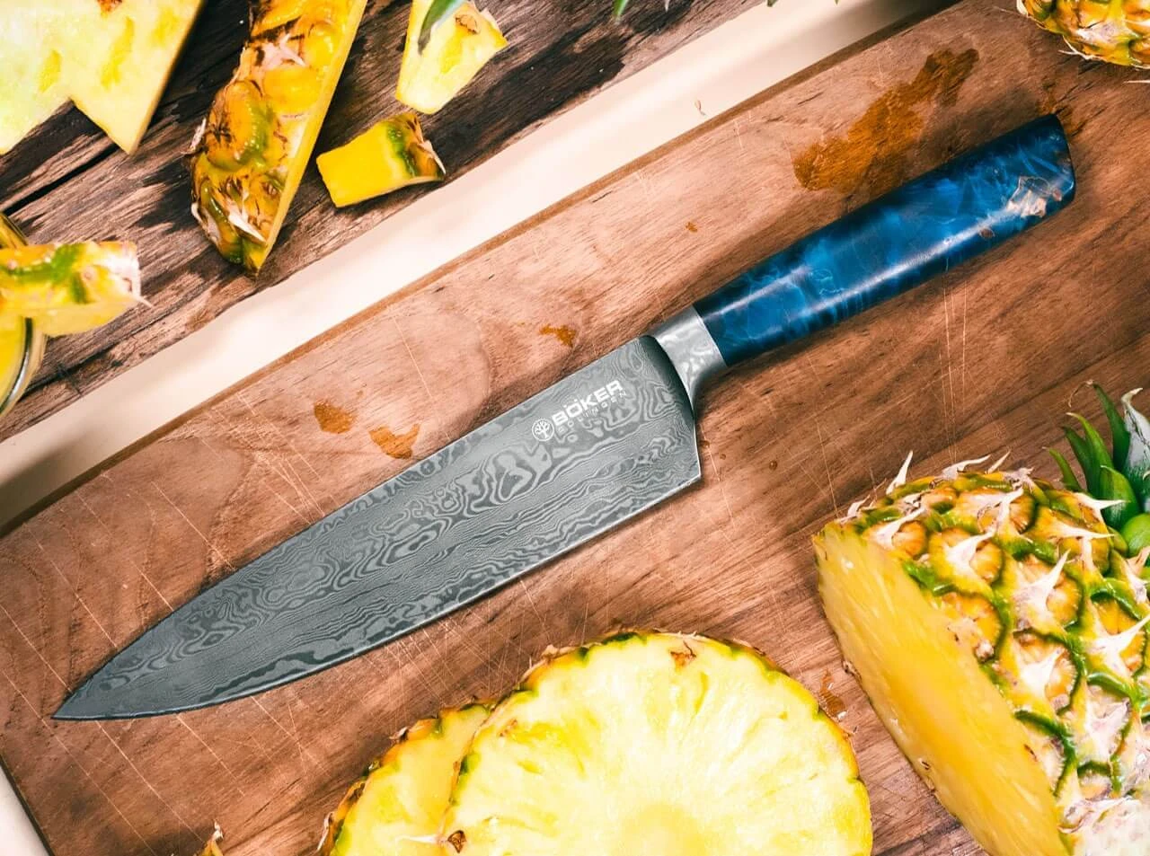 Riviera Damast Chefmesser 4 Riviera Damast Chefmesser – Bild 2